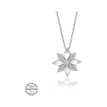 Swarovski Taşlı Gümüş Çiçek Kadın Kolye (521116981)