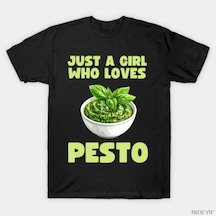 Tarzsokak Pesto, Fesleğen, Makarna Ve İtalyan Yemeklerini Seven Sadece Bir Kız, Erkekler Ve Kadınlar İç Çok Renkli