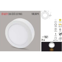 Cata Ct-5271 24 Watt Sıva Üstü Led Aramtür Yuvarlak Beyaz Işık N11.173