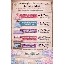 Alize Puffy 5 Adet El Örgü Ipliği 5'li Paket - 742 Vanilya - 100 Gr. 9 Mt. Parmak Örgü Ipi
