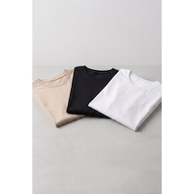 Kiagu Kız Erkek Çocuk Basic Tişört 3'lü Set Pamuklu Uzun Kollu Çocuk Tişört 2-13 Yaş T-shirt 3'lu Set6