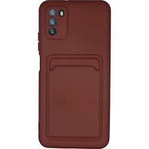 Xiaomi Pocophone M3 Kılıf Kelvin Kartvizitli Silikon - Bordo -