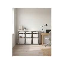Nest 9 Sepetli Düzenleme Dolabı 3 Büyük, 3 Orta, 3 Küçük Sepetli Y:81 G:132 D:30 Cm / Beyaz