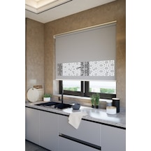 Perdea Lazer Kesim Mat Stor Perde, Lazer Kesimli Klasik Serisi, C-101005 Gri Renk