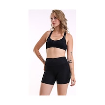 Winmoda34 Kadın Mini Boy Beli Cep Detaylı Deniz Ve Spor Uyumlu Şort Siyah