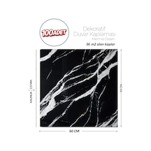 60x60 Cm Kendinden Yapışkanlı Duvar,banyo,tezgah Arası Siyah Mermer-100 Adet 1089-60-100