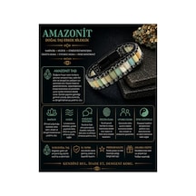 Sertifikalı Amazonit Siyah Hematit Silindir Kesim Kilitli Doğal Taş Deri Erkek Bileklik Çok Renkli