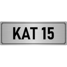 Metal Yönlendirme Levhası, Departman Kapı İsimliği Kat 15 7x20 cm Gümüş Renk