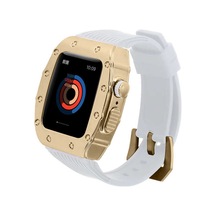 Mobilefix Watch 44mm Uyumlu Krd-65 Kordon-beyaz-gold