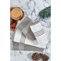 Rebeka Oscar Banyo Havlu Seti Yumuşak Havlu Seti 1200 Gram Taş Rengi Krem Krem - Taş Rengi