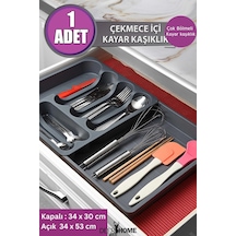Kayar Kaşıklık Genişletilebilir Ölçüsü Ayarlanabilir Kayar Kızaklı Çekmece İçi Kaşıklık Plastik Gri Diğer