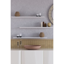 Yankı-BYEG 70 cm 3lü Mat Beyaz Mdf Duvar Rafı Gizli Bağlantı Kitaplık