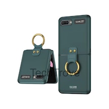 Samsung Uyumlu Galaxy Z Flip Kılıf Yüzüklü Kapak