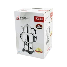 Klasik Çay Seti Demlik - Su Kazanı Elektrikli Semaver 60 Bardak 6lt - Tek Musluk 1500w Gizli Rezistans Bx40 Çok Renkli