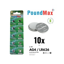Lexroo 10 Adet Ag4 376 377 Sr626 Sr626sw Lr66 1.5v Düğme Pil, Alkalin Saat Pili