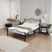 Argimo Bella Çift Kişilik Ferforje Metal Karyola Siyah 140 x 200