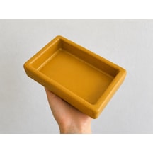 Dikdörtgen Model Beton Kedi Köpek Mama Ve Su Kabı 18 X 10,5 X 4,5 Cm - Bronz