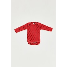 Fullamoda Uzun Kollu Puantiyeli Bebek Çıtçıtlı Body- Kırmızı