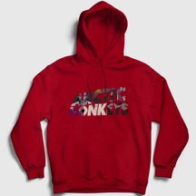 Presmono Unisex Mask Arctic Monkeys Kapüşonlu Sweatshirt Kırmızı