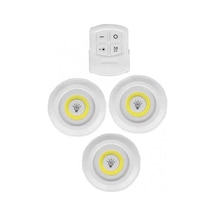 Chermik Uzaktan Kumandalı Pilli Led Spot Lamba Ampul 3'lü Set Yapışkanlı Standart