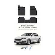 Otocraft Skoda Octavia 2020+ Araca Özel 4d Karbon Oto Paspas Havuzlu Tam Set