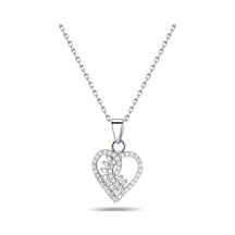 Brezza Lusso Jewelry 925 Ayar Gümüş Zirkon Taşlı Kalp Buğday Başak Kadın Kolye 45 CM 45 CM