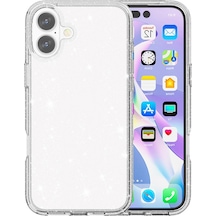 Teleplus Apple Uyumlu iPhone 17 Kılıf Simli Jelly Transparan Silikon Kapak