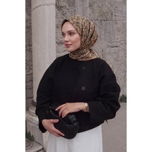 Silk Home Mini Floral Desen Soft Pamuk Eşarp Haki
