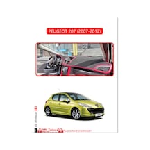 Peugeot 207 2007-2012 Torpido Koruma Halısı Kırmızı Kenar