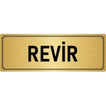 Metal Yönlendirme Levhası, Departman Kapı İsimliği Revir 7x20 cm Altın Renk