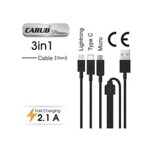 Hızlı Sarj Cihazı 2,1a 3 Lü Type-c-samsung-ıphone-usb 30cm Kablolu
