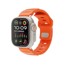 Lexroo Apple Watch 44mm Silikon Kordon - Turuncu