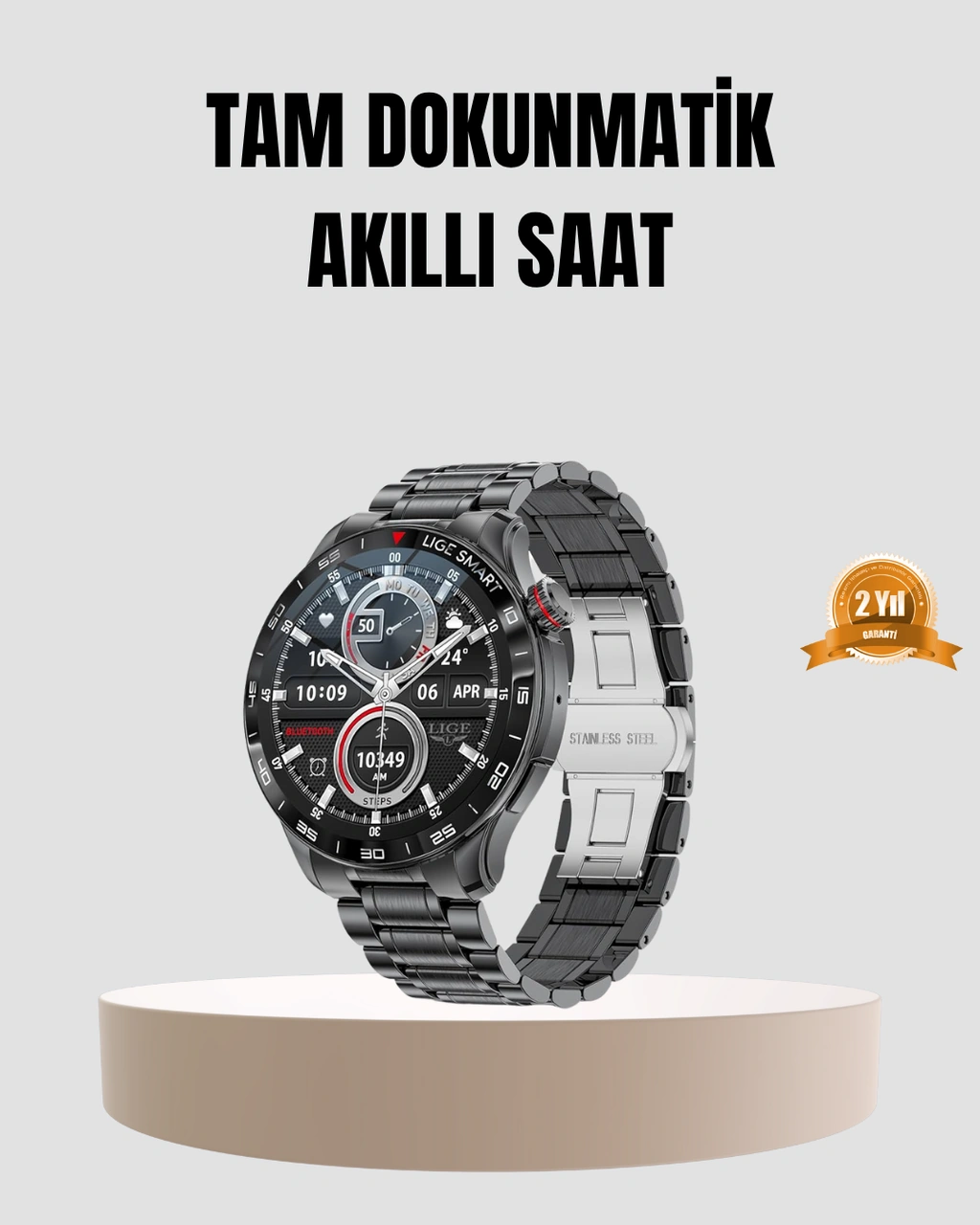 100mah Şarjlı Akıllı Saat Mesaj Bildirimi, Müzik Kontrolü Ve Ergonomik Tasarım