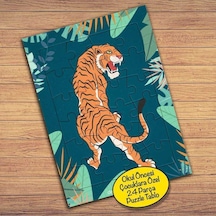 Vahşi Hayvan Tiger-kaplan Çocuklara Özel Puzzle Yapboz Tablo-2148003880