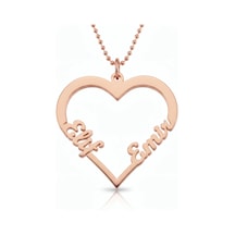 Kalp İsimli Gümüş Kolye - Rose Rose Gold