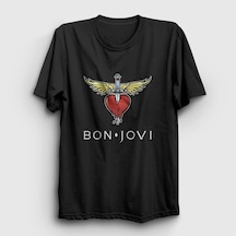 Presmono Unisex Logo Bon Jovi T-shirt Siyah