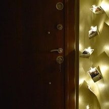Bakır Renkli Led Işıklı Fotoğraf Asma Işık Süsleme Mandalları 100w - Standart Kablo