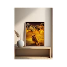Aslan Tek Parça Doğal Ahşap Çerçeveli Tablo Çok Renkli - 839040072 Çok Renkli
