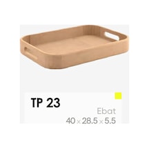 Ham Ahşap Kulplu Sunum Tepsisi 40x28,5 Cm Boyanabilir Dekoratif Tepsi Tp23