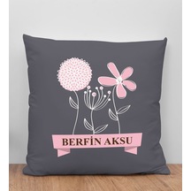 Bk Gift Kişiye Özel İsimli Anneler Günü Tasarımlı Antrasit Kırlent Yastık, Anneye Hediye, Ev Dekorasyonu, Anneler Günü Hediyesi-4 Sarı