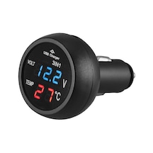 1'de 12v 24v Usb Araç Şarj Cihazı + Led Dijital Voltmetre + Termometre Araç Şarj Cihazı Voltmetre Çakmak Newway