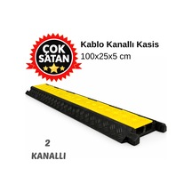 2 Kanallı Yol Kasisi, Kablo Kanallı Hız Kesici 100 X 25 X 5 Cm