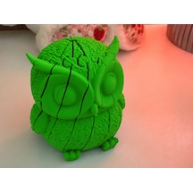 3d Baskı Hareketli Baykuş Figürü - Eklemli Flexi Oyuncak - Yeşil