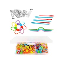 200 Ad Ilmek Sabitleyici Ip Tutucu Plastik Çengelli Iğne Örgü Set
