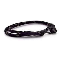 Haki Yeşil Siyah Paracord Metal Kanca Sarma Erkek Bileklik M011C Altın