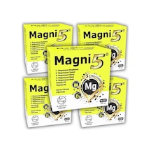 Magnezyum 5 Etkili Form 450 Kapsül B6 D3 Vit Magni5 Bisglisinat Taurat Sitrat Malat 5'li Aile Seti
