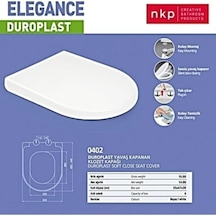Nkp Elegance Duroplast Amortisörlü Yavaş Kapanan Klozet Kapağı 0402 Beyaz