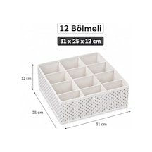 12 Bölmeli Çekmece Düzenleyici Organizer Çorap, İç Çamaşırı Ve Aksesuar Saklama Kutusu 31 X 25 X 12 Cm Diğer
