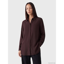 Lcw Everyday Kahverengi Gabardin Kadın Gömlek Tunik