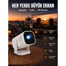 Akıllı Projeksiyon Powerbankli Taşınabilir Sinema Projektörü 4k Hd Kaliteli Yeni Nesil